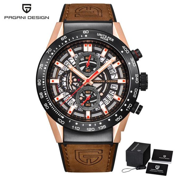 pagani design fashion skeleton sport chronograph watch leather strap quartz mens watches brand luxury waterproof clock, Slivery;brown
pagani design fashion skeleton sport chronograph watch leather strap quartz mens watches brand luxury waterproof clock, Slivery;brown