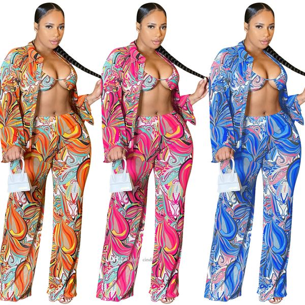 elegant womens pants suit mesh perspective printing long sleeve three piece outfits for 2022 summer, White
elegant womens pants suit mesh perspective printing long sleeve three piece outfits for 2022 summer, White