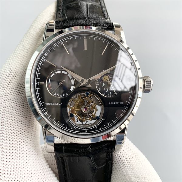 v2 montre de luxe luxury watch men watches 42mm automatic true tourbillon mechanical movement moon phases fine steel case wristwatches, Slivery;brown
v2 montre de luxe luxury watch men watches 42mm automatic true tourbillon mechanical movement moon phases fine steel case wristwatches, Slivery;brown