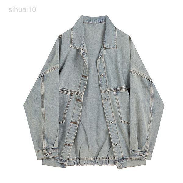 women denim jacket streetwear spring autumn fashion casual vintage loose long sleeves pocket blue cowboy oversized jacket neutral l220725, Black;brown
women denim jacket streetwear spring autumn fashion casual vintage loose long sleeves pocket blue cowboy oversized jacket neutral l220725, Black;brown