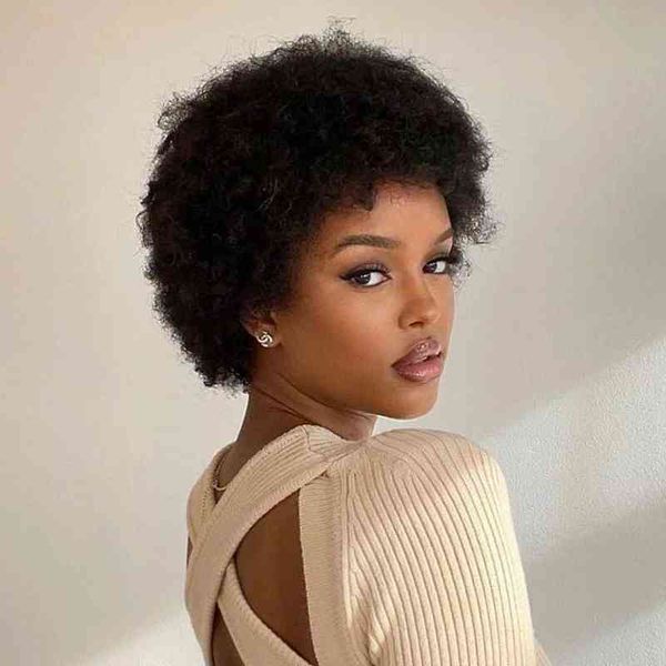 nxy wigs short afro curly remy human hair glueless pixie cut brazilian s220701, Black;brown
nxy wigs short afro curly remy human hair glueless pixie cut brazilian s220701, Black;brown