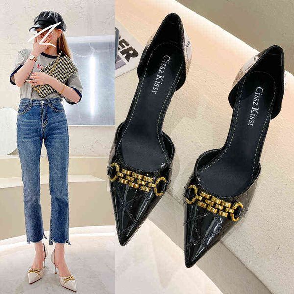 sandals women shoe 2022 new luxury metal chain buckle high heels fashion pointed heeled sandals 220704, Black
sandals women shoe 2022 new luxury metal chain buckle high heels fashion pointed heeled sandals 220704, Black