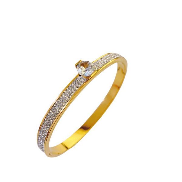high grade light luxury diamond studded zircon steel bracelet fashion trend new stainless women's accessories, Golden;silver
high grade light luxury diamond studded zircon steel bracelet fashion trend new stainless women's accessories, Golden;silver