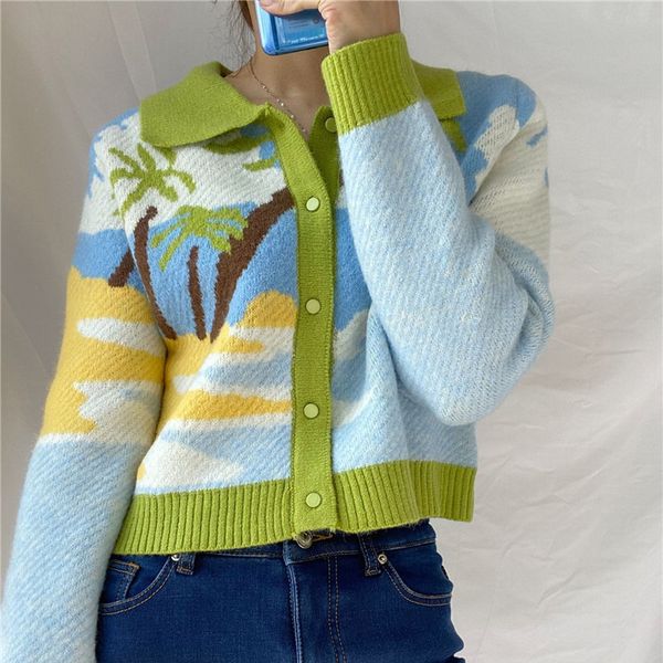 cute landscape painting knitted sweaters women lapel single breasted knitted cardigans spring autumn warm short long sleeve, White;black
cute landscape painting knitted sweaters women lapel single breasted knitted cardigans spring autumn warm short long sleeve, White;black