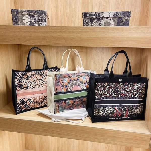 canvas tote bag fashion european and american printing large capacity shopping bags