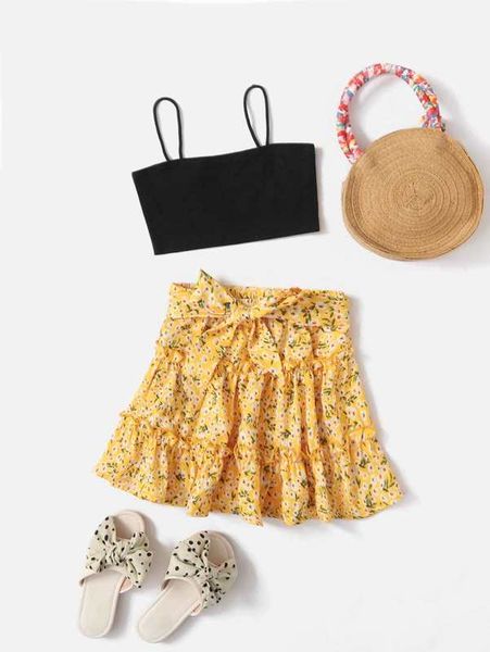 toddler girls crop cami & ditsy floral print belted ruffle hem skirt set she, White
toddler girls crop cami & ditsy floral print belted ruffle hem skirt set she, White