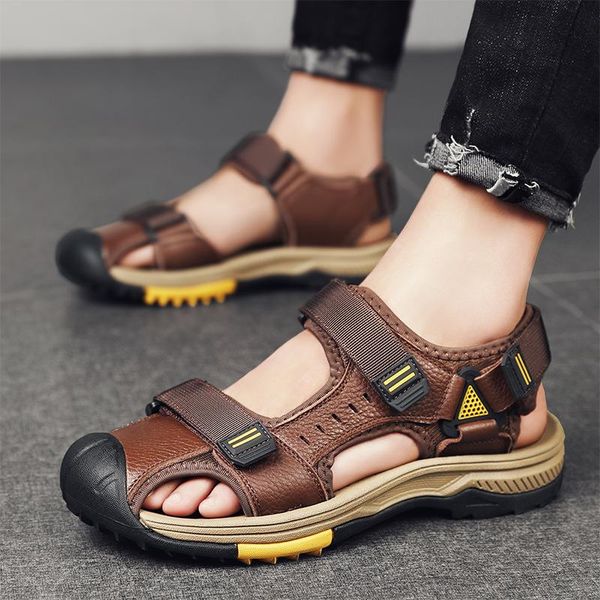 sandals men's genuine leather summer shoes retro outudoor man vintage fashion men shoe trekking footwearsandals, Black
sandals men's genuine leather summer shoes retro outudoor man vintage fashion men shoe trekking footwearsandals, Black