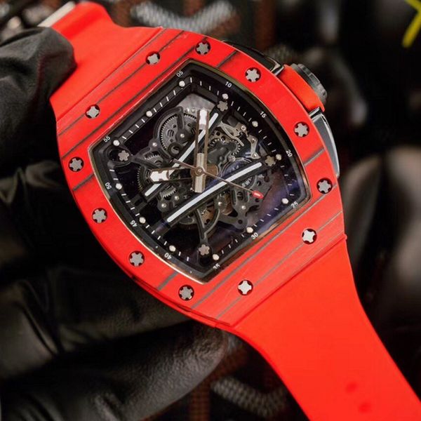 2022 new carbon fiber case skeleton watch men luxury automatic watches rubber strap all function works mechanical self-winding wristwatches, Slivery;brown
2022 new carbon fiber case skeleton watch men luxury automatic watches rubber strap all function works mechanical self-winding wristwatches, Slivery;brown