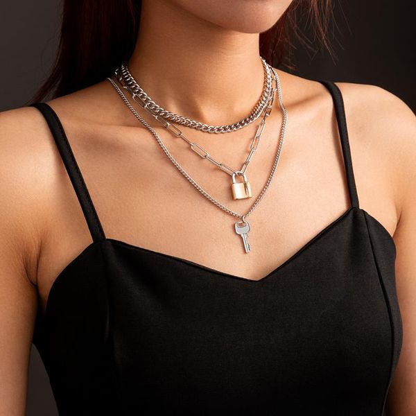 chokers wholesale fashion punk trendy multi-layer necklace lock-shaped key hiphop jewelry, Golden;silver
chokers wholesale fashion punk trendy multi-layer necklace lock-shaped key hiphop jewelry, Golden;silver