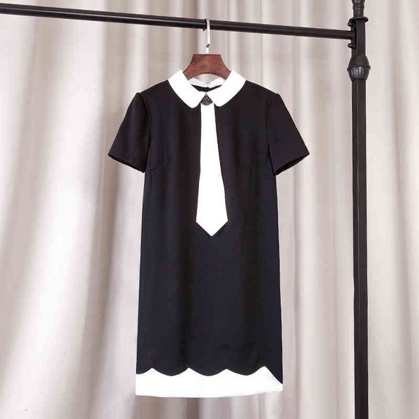 casual dresses black baby collar personalized dress women's college style loose large long fake tie one-step skirt short sleeve summer, Black;gray
casual dresses black baby collar personalized dress women's college style loose large long fake tie one-step skirt short sleeve summer, Black;gray
