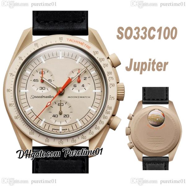 bioceramic moonswatch swiss quqrtz chronograph mens watch so33c100 mission to jupiter real beige ceramic black nylon with box satch super ed, Slivery;brown
bioceramic moonswatch swiss quqrtz chronograph mens watch so33c100 mission to jupiter real beige ceramic black nylon with box satch super ed, Slivery;brown