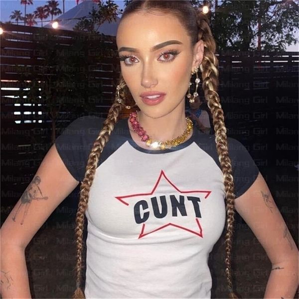 aesthetic summer baby tee streetwear gothic harajuku star letter graphic emo t shirt vintage crop women 2000s y2k clothes 220708, White 
aesthetic summer baby tee streetwear gothic harajuku star letter graphic emo t shirt vintage crop women 2000s y2k clothes 220708, White