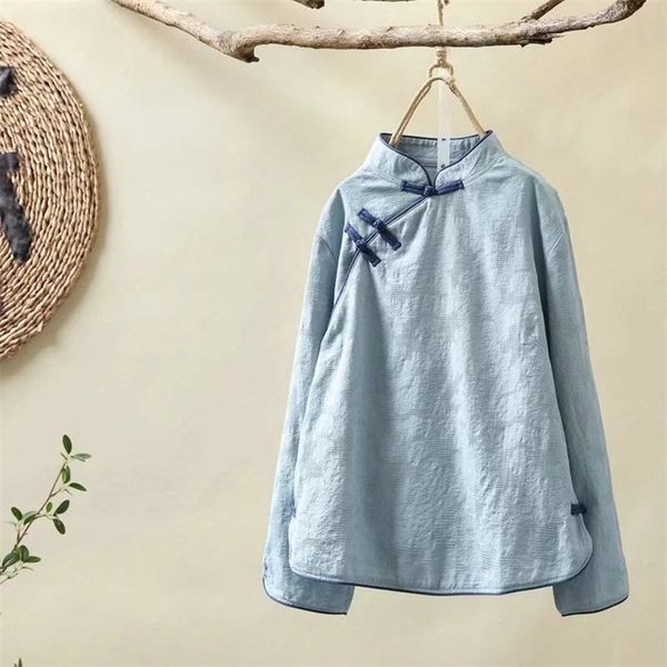 traditional chinese shirt women spring japanese style ethnic vintage mandarin collar blue white pink frog blouse f 210226, Black;gray
traditional chinese shirt women spring japanese style ethnic vintage mandarin collar blue white pink frog blouse f 210226, Black;gray