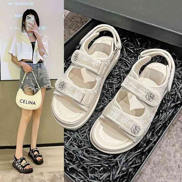 designer shoes small fragrant wind sports sandals women's 2022 summer new soft bottom light thick muffin wearing flat casual shoes, Black
designer shoes small fragrant wind sports sandals women's 2022 summer new soft bottom light thick muffin wearing flat casual shoes, Black