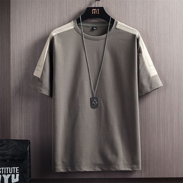men casual t shirts solid patchwork summer short sleeve tees male oneck loose tshirt jogging comfortable 220606, Gray
men casual t shirts solid patchwork summer short sleeve tees male oneck loose tshirt jogging comfortable 220606, Gray