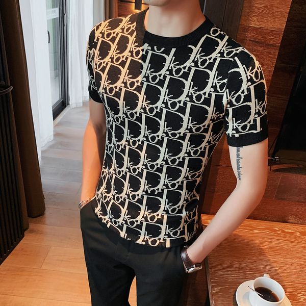 2022 british style for men short sleeve knit sweater/male slim fit o-neck letter printing knit shirt homme s-4xl, White;black
2022 british style for men short sleeve knit sweater/male slim fit o-neck letter printing knit shirt homme s-4xl, White;black