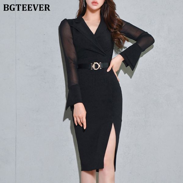autumn ladies notch collar slim package hip dress full sleeve belted split women pencil dress elegant vestidos femme, Black;gray
autumn ladies notch collar slim package hip dress full sleeve belted split women pencil dress elegant vestidos femme, Black;gray