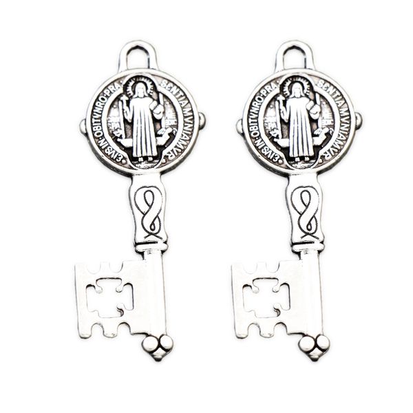 antique silver st smqlivb charm benedict medal cross key spacer pendants alloy handmade jewelry diy l1685 21x52.3mm 10pcs/lot, Bronze;silver
antique silver st smqlivb charm benedict medal cross key spacer pendants alloy handmade jewelry diy l1685 21x52.3mm 10pcs/lot, Bronze;silver