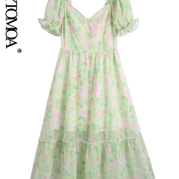 women fashion floral print ruffled chiffon midi dress vintage short puff sleeve back zipper female dresses vestidos 220526, Black;gray
women fashion floral print ruffled chiffon midi dress vintage short puff sleeve back zipper female dresses vestidos 220526, Black;gray