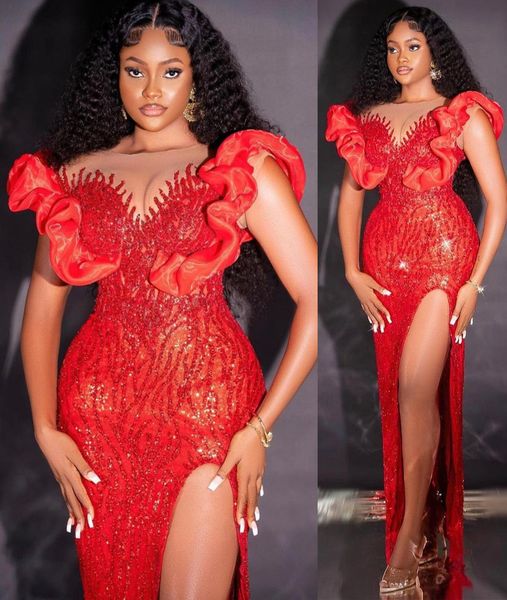 2022 plus size arabic aso ebi red luxurious sparkly prom dresses sheer neck stylish evening formal party second reception birthday engagemen, Black
2022 plus size arabic aso ebi red luxurious sparkly prom dresses sheer neck stylish evening formal party second reception birthday engagemen, Black