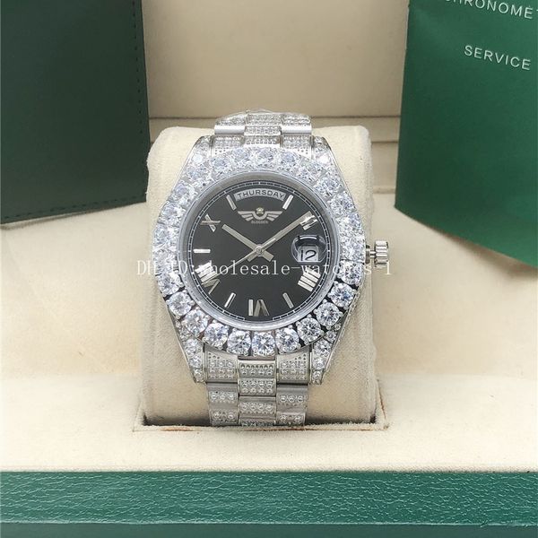 full diamond black roman president watch 2288238 18k white gold men automatic box, Slivery;brown
full diamond black roman president watch 2288238 18k white gold men automatic box, Slivery;brown