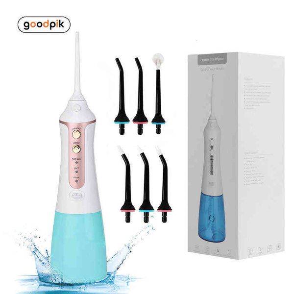 portable oral irrigator water flosser dental jet tools pick usb 300ml proof 3 modes 6 nozzles mouth washing machine 220510
portable oral irrigator water flosser dental jet tools pick usb 300ml proof 3 modes 6 nozzles mouth washing machine 220510