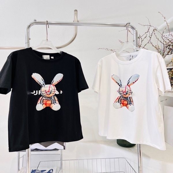 women's t-shirt spring and summer letter color three-dimensional drill rabbit print round neck casual short sleeve trend t-shirt couple, White
women's t-shirt spring and summer letter color three-dimensional drill rabbit print round neck casual short sleeve trend t-shirt couple, White