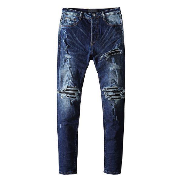 20ss mens designer jeans distressed ripped biker slim fit motorcycle denim for men s fashion jean mans pants pour hommes real jeans #163, Blue
20ss mens designer jeans distressed ripped biker slim fit motorcycle denim for men s fashion jean mans pants pour hommes real jeans #163, Blue
