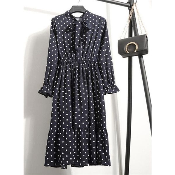 women casual autumn dress korean style vintage floral printed chiffon shirt long sleeve bow midi summer vestido 220330, Black;gray
women casual autumn dress korean style vintage floral printed chiffon shirt long sleeve bow midi summer vestido 220330, Black;gray