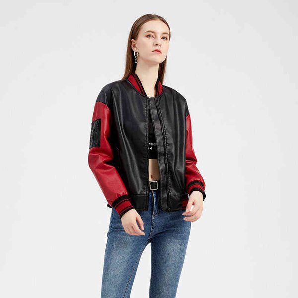 baseball uniform jacket autumn women pu leather coat fashion patchwork leather jacket loose motorcycle outwear lady wf268 l220728, Black
baseball uniform jacket autumn women pu leather coat fashion patchwork leather jacket loose motorcycle outwear lady wf268 l220728, Black