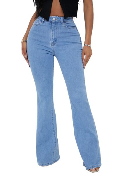 sxy high waist flare leg jeans f6qs#, Blue
sxy high waist flare leg jeans f6qs#, Blue