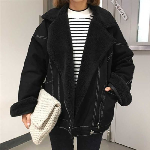 korea loose plus velvet thickening lamb fur coat female winter ins harajuku vintage bf denim casual fashion women jacket 210608, Black;brown
korea loose plus velvet thickening lamb fur coat female winter ins harajuku vintage bf denim casual fashion women jacket 210608, Black;brown