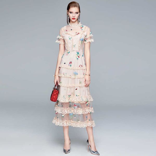 2022 new merchall summer runway lace women casual dresses ruffles stand neck mesh embroidery elegant party vestidos largos verano zoqr, Black;gray
2022 new merchall summer runway lace women casual dresses ruffles stand neck mesh embroidery elegant party vestidos largos verano zoqr, Black;gray