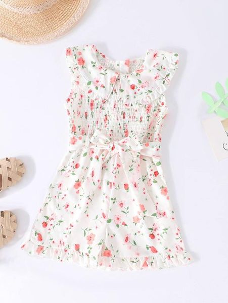 toddler girls floral print shirred statement collar ruffle hem belted romper she, Blue
toddler girls floral print shirred statement collar ruffle hem belted romper she, Blue
