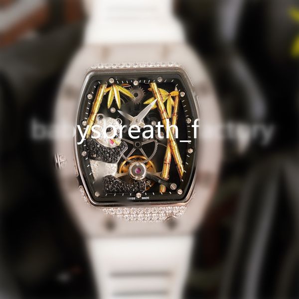 26-01 montre de luxe diamond watch men watches manual mechanical movement steel case rubber strap wristwatches, Slivery;brown
26-01 montre de luxe diamond watch men watches manual mechanical movement steel case rubber strap wristwatches, Slivery;brown