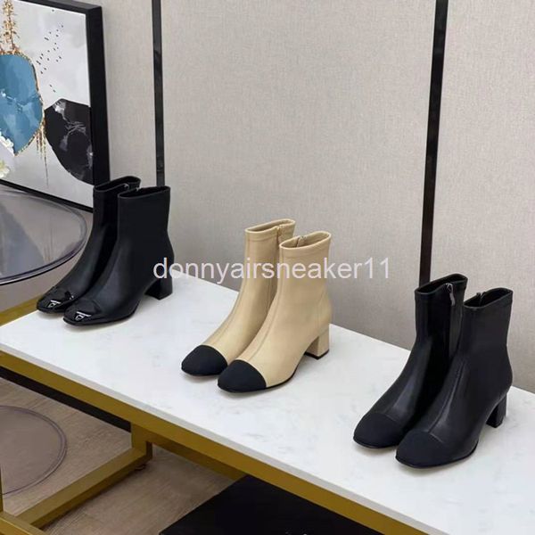 boots gaoding autumn winter square head middle heel thick leather side zipper simple and versatile small fragrance elastic short boots, Black
boots gaoding autumn winter square head middle heel thick leather side zipper simple and versatile small fragrance elastic short boots, Black
