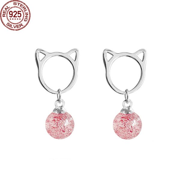 new s925 silver pink cute cat strawberry crystal earrings charm female korean sweet simple personality student girl for you design, Golden
new s925 silver pink cute cat strawberry crystal earrings charm female korean sweet simple personality student girl for you design, Golden