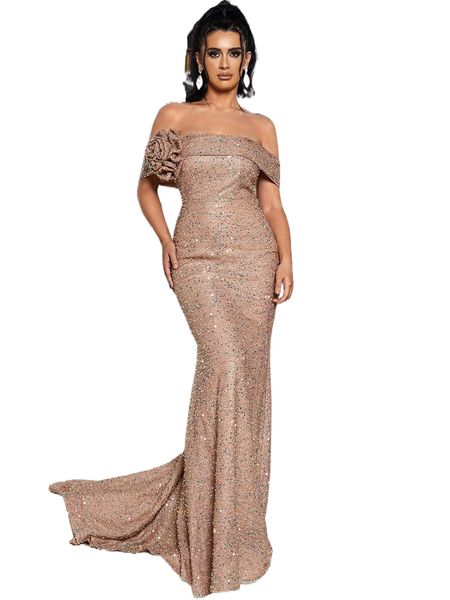 missord off shoulder flower detail floor length sequin formal dress s471#, Black;gray
missord off shoulder flower detail floor length sequin formal dress s471#, Black;gray