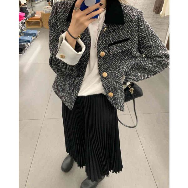 women's wool & blends fashionable and eternal c-bit herringbone wool coat women's autumn winter short small korean women xw5w, Black
women's wool & blends fashionable and eternal c-bit herringbone wool coat women's autumn winter short small korean women xw5w, Black