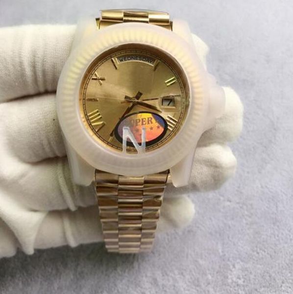 waterproof 50m v3 men watch daydate 18k gold asia eta 2836 automatic 40mm president sapphire glass mechanical mens watches, Slivery;brown
waterproof 50m v3 men watch daydate 18k gold asia eta 2836 automatic 40mm president sapphire glass mechanical mens watches, Slivery;brown