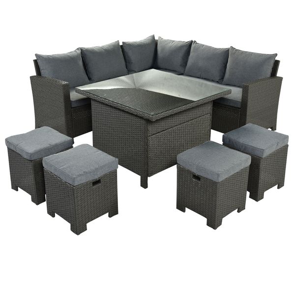 patio furniture set 8 piece outdoor conversation set dining table chair with ottoman cushions
patio furniture set 8 piece outdoor conversation set dining table chair with ottoman cushions