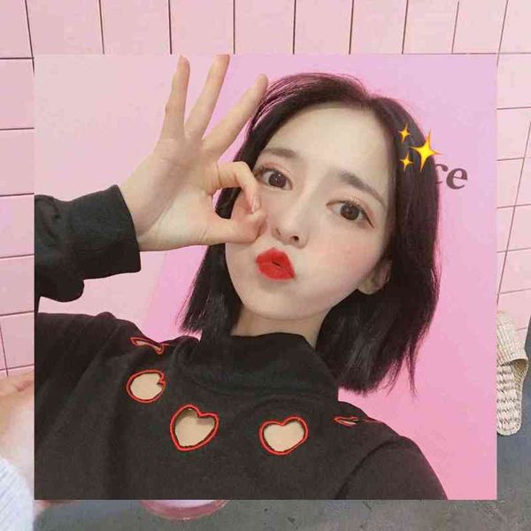 autunm fashion thin red heart hollow out casual cute fresh long sleeve female sweatshirts 210426, Black
autunm fashion thin red heart hollow out casual cute fresh long sleeve female sweatshirts 210426, Black