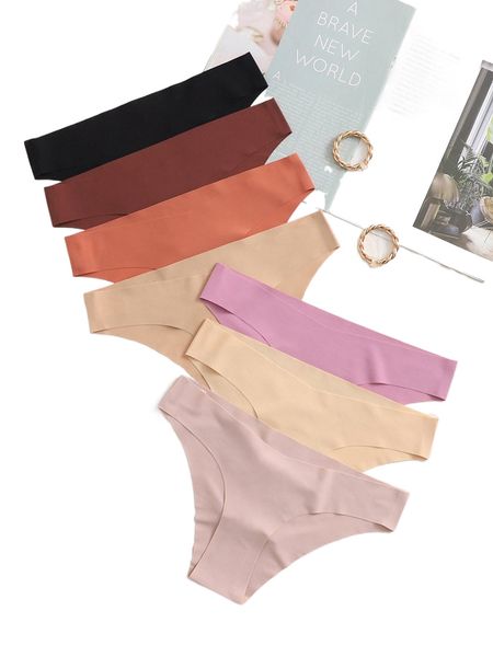 7pack plain simple panty 10a9#, Black;red