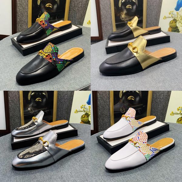 r flat sandals loafers princetown metal buckle ladies leather printed embroidery bee men women mules luxury shoes size 35-46 with box, Black
r flat sandals loafers princetown metal buckle ladies leather printed embroidery bee men women mules luxury shoes size 35-46 with box, Black