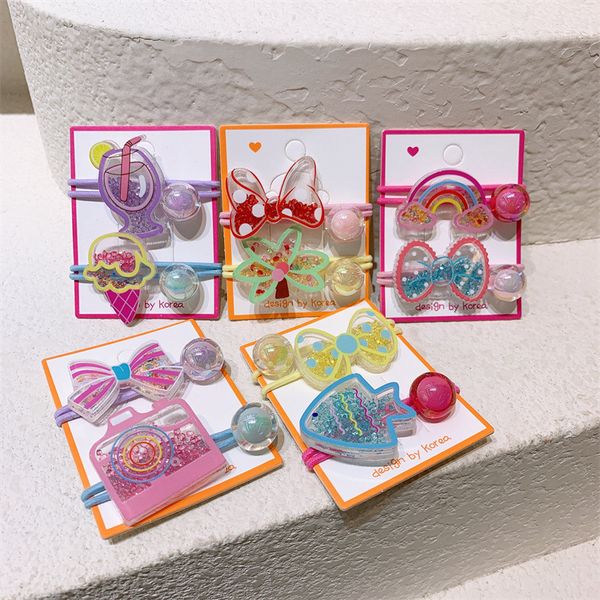 2 pcs summer new fashion girl princess hair accessories children's cute colorful quicksand rainbow bow flower elastic hair bands, Slivery;white
2 pcs summer new fashion girl princess hair accessories children's cute colorful quicksand rainbow bow flower elastic hair bands, Slivery;white