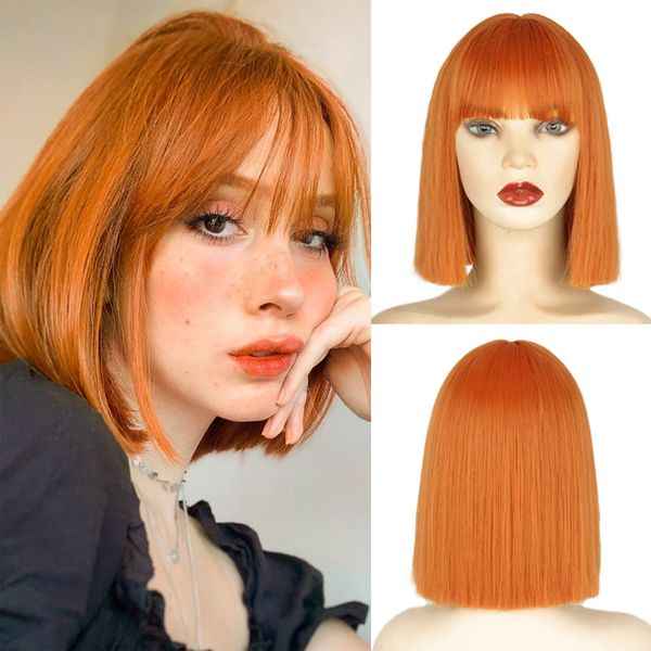 costume accessories synthetic orange short bob wig bangs synthetic wig for white /black women daily use high temperature fibers, Silver
costume accessories synthetic orange short bob wig bangs synthetic wig for white /black women daily use high temperature fibers, Silver