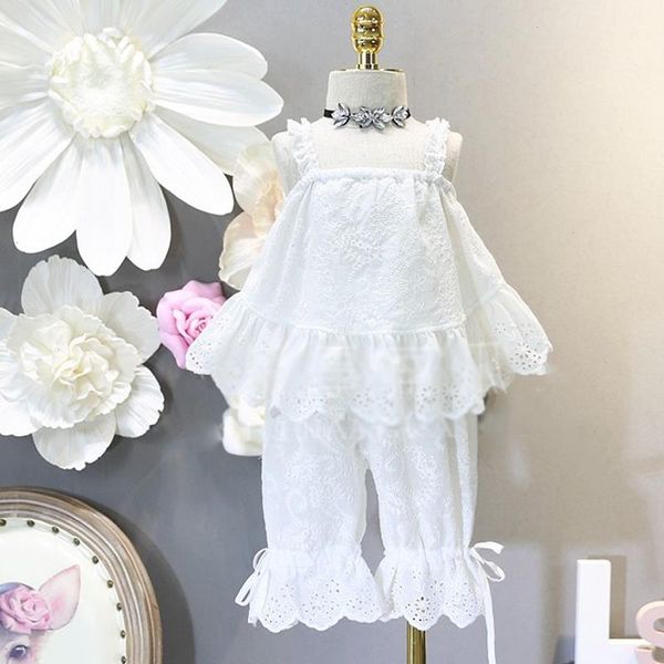 girls suit flower sets sling plus middle pants summer fashion childrens clothing, White
girls suit flower sets sling plus middle pants summer fashion childrens clothing, White