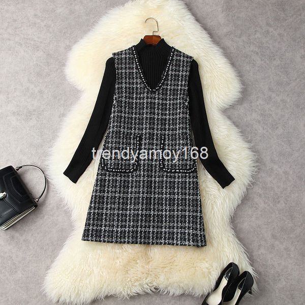 women's two piece pants autumn and winter women's clothing simple bottoming slim fit sweater + v-neck tweed a-shaped vest skirt tw, White
women's two piece pants autumn and winter women's clothing simple bottoming slim fit sweater + v-neck tweed a-shaped vest skirt tw, White