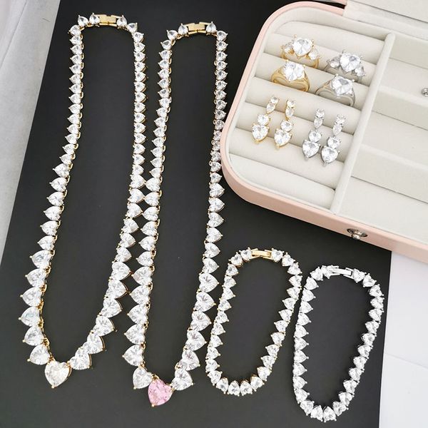 qmhje crystal pink stone heart love earrings bracelet ring necklace choker for women wedding gold silver color tennis infinity 220813
qmhje crystal pink stone heart love earrings bracelet ring necklace choker for women wedding gold silver color tennis infinity 220813