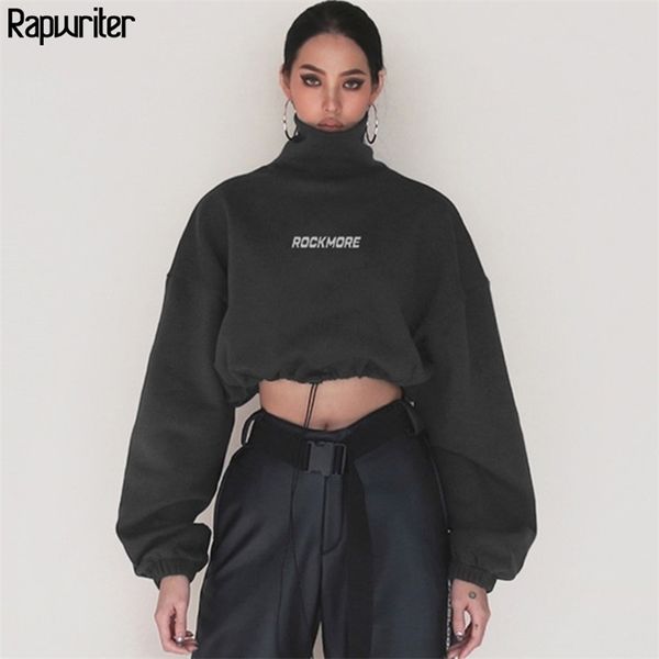 rapwriter fashion harajuku cotton turtleneck sweatshirt women autumn loose long sleeve fitted waist crop pullovers lj201130, Black
rapwriter fashion harajuku cotton turtleneck sweatshirt women autumn loose long sleeve fitted waist crop pullovers lj201130, Black